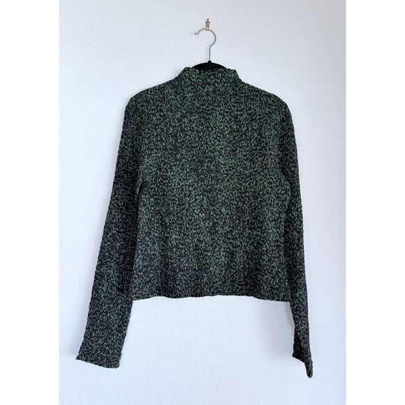NWT Proenza Schouler White Label Smocked Dot Mock Neck Top in Fern Green & Black - Picture 7 of 14